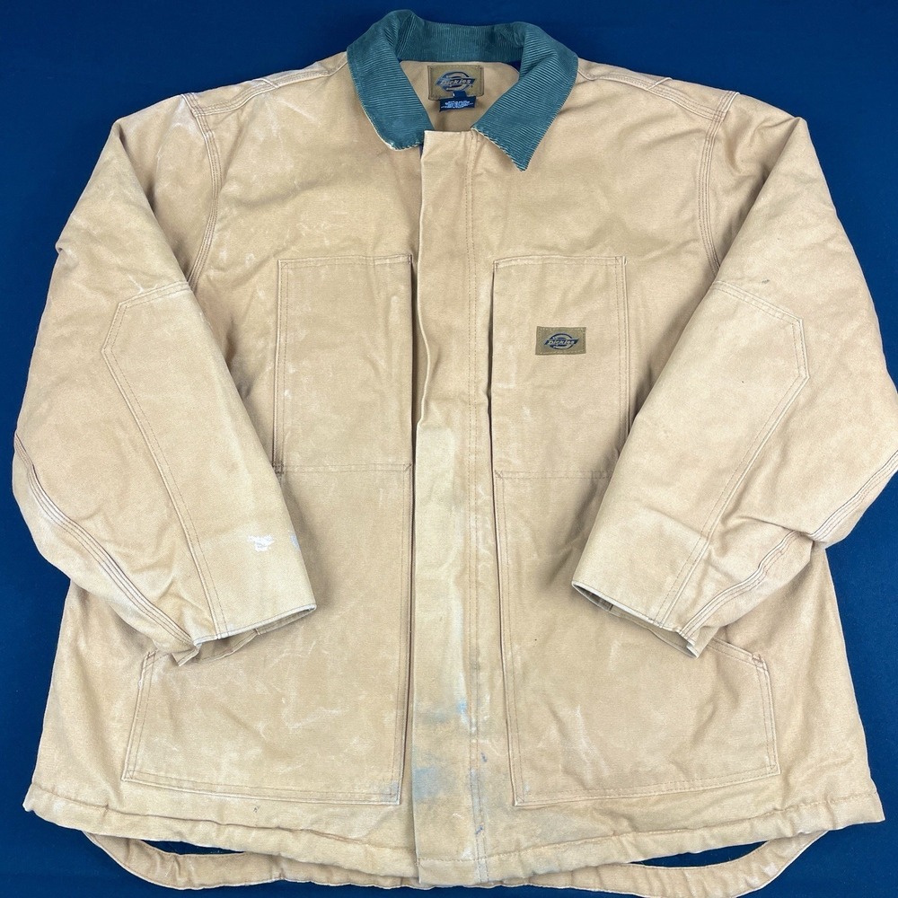 Dickies Blanket Lined Chore Coat Mens 2XL Tan Duck Canvas Work Jacket
